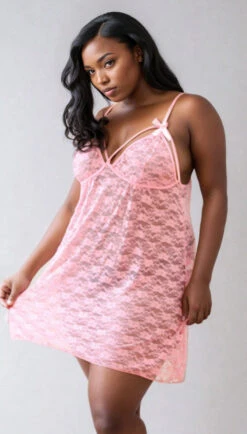 Plus Size Perfectly Pink Babydoll -ThreeWishes Store 3VQPx7TyMzzaVO6p
