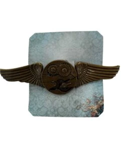 Steampunk Gear Wings Pin
