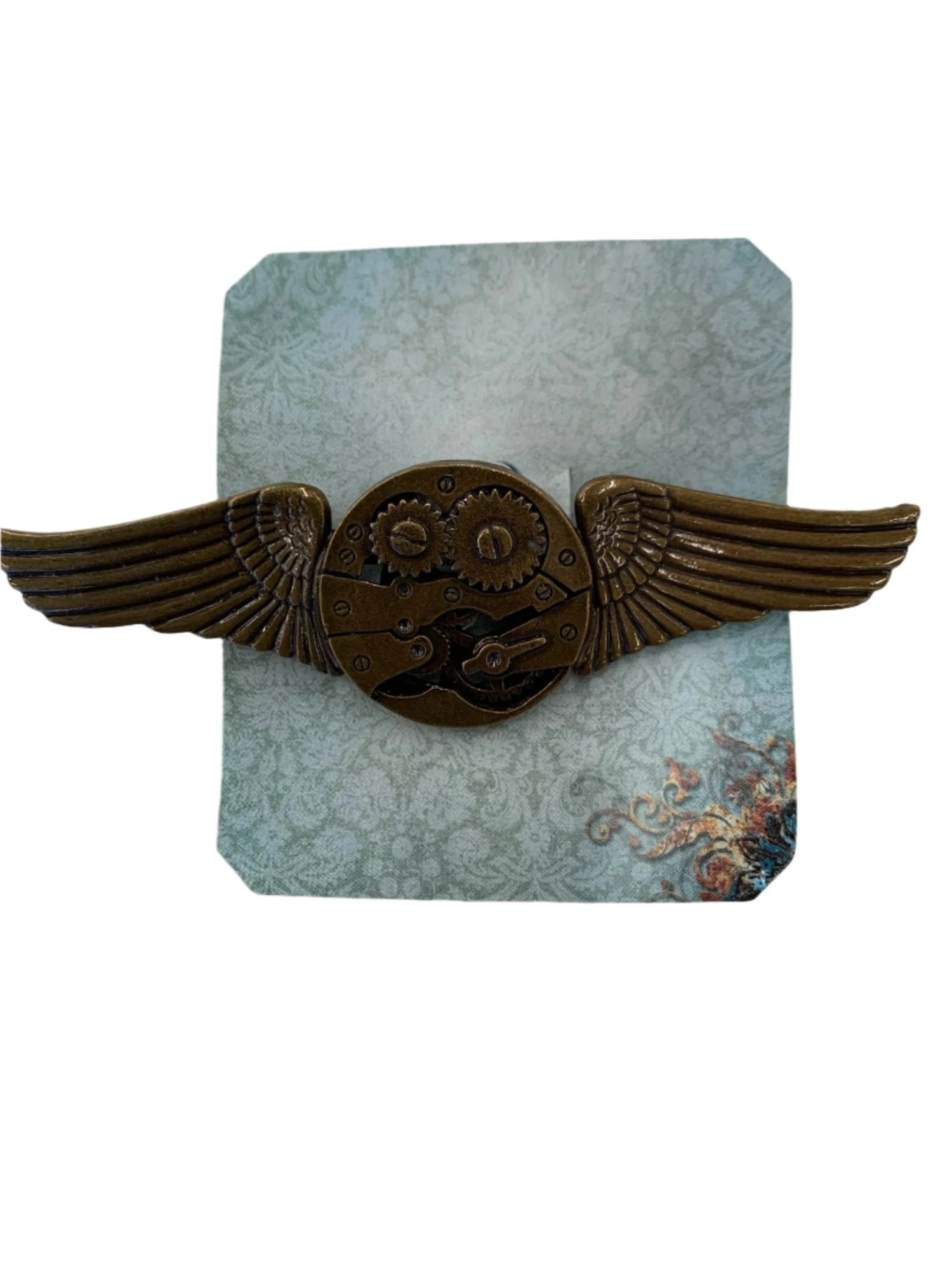 Steampunk Gear Wings Pin 3 Steampunk Gear Wings Pin