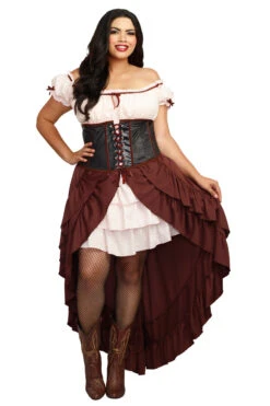 Dreamgirl Plus Size Saloon Gal Costume -ThreeWishes Store D11134X Costume front 55145 9b8f0af4 0dc5 4aeb 9354 c362aa29d032