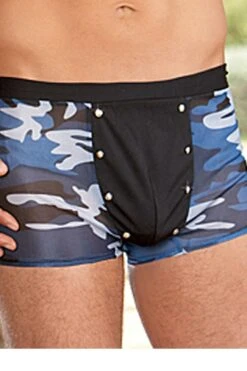 Dreamgirl Sheer Blue Camo Boxer Briefs -ThreeWishes Store D5767 c 63409