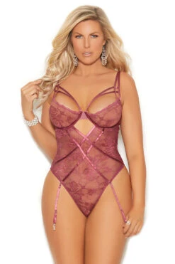 Plus Dusty Lace Teddy