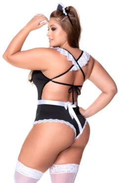 Plus Size Mistress Maid Teddy -ThreeWishes Store EP6414X FrenchMaid Back 58859