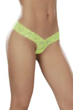 Sexy Lace Thong 34 Sexy Lace Thong -ThreeWishes Store EP93 HotGreen Front 60197