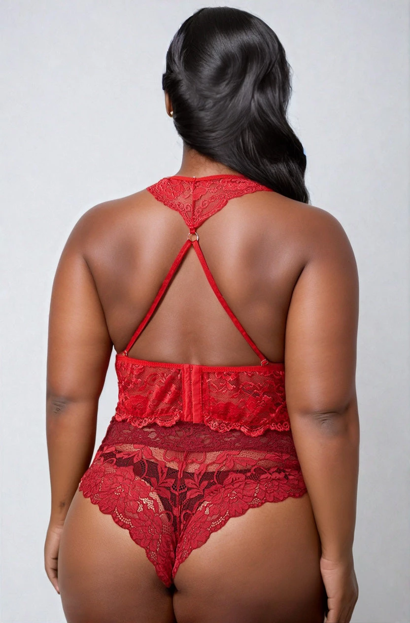 Plus Size Rosey Red Bra 5 Plus Size Rosey Red Bra - Image 3