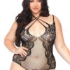 LEG AVENUE Plus Size Wrap Around Teddy -ThreeWishes Store L81551X 01 001 97422