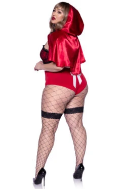 LEG AVENUE Plus Size Naughty Miss Red Costume 9 LEG AVENUE Plus Size Naughty Miss Red Costume -ThreeWishes Store LA86975X Red Black Back 2