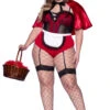 LEG AVENUE Plus Size Naughty Miss Red Costume -ThreeWishes Store LA86975X Red Black Front