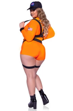 LEG AVENUE Plus Size Space Commander Costume -ThreeWishes Store LA87128X Orange Back 2
