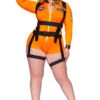LEG AVENUE Plus Size Space Commander Costume -ThreeWishes Store LA87128X Orange Front