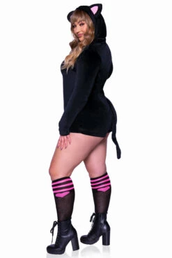 LEG AVENUE Plus Size Comfy Cat Costume 8 LEG AVENUE Plus Size Comfy Cat Costume -ThreeWishes Store LA87142X black front 1