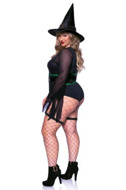 LEG AVENUE Plus Size Broomstick Babe Costume -ThreeWishes Store LA87148X Black Back 3