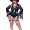 LEG AVENUE Plus Size Broomstick Babe Costume -ThreeWishes Store LA87148X Black Front