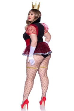 LEG AVENUE Plus Size Ravishing Red Queen Costume 7 LEG AVENUE Plus Size Ravishing Red Queen Costume -ThreeWishes Store LA87152X Black Red Back 1
