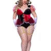 LEG AVENUE Plus Size Ravishing Red Queen Costume 1 LEG AVENUE Plus Size Ravishing Red Queen Costume -ThreeWishes Store LA87152X Black Red Front
