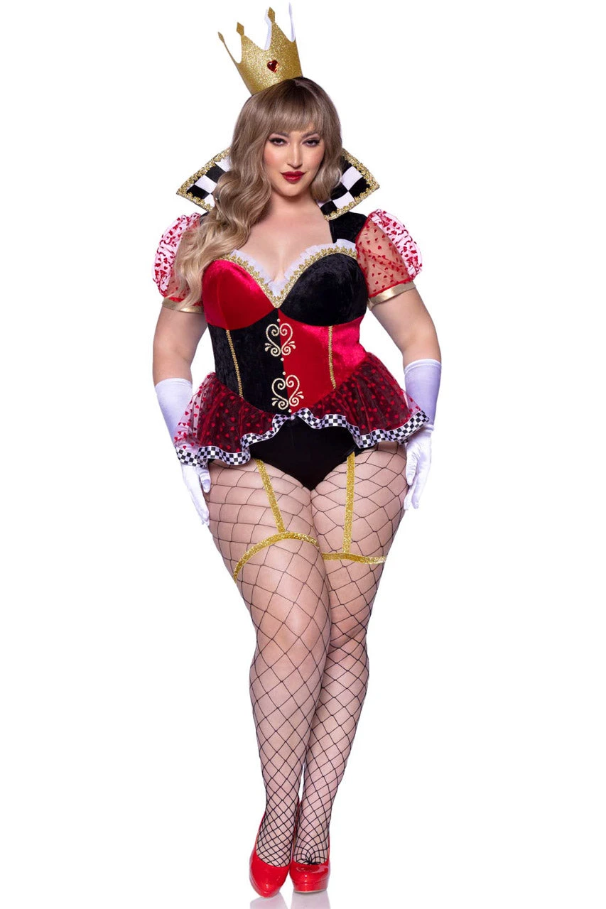 LEG AVENUE Plus Size Ravishing Red Queen Costume 3 LEG AVENUE Plus Size Ravishing Red Queen Costume