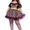 LEG AVENUE Plus Size Marigold Catrina Costume -ThreeWishes Store LA87153X Multicolor Front