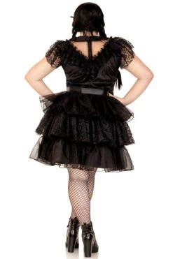 LEG AVENUE Plus Size Raving Rebel Costume -ThreeWishes Store LA87198X black back