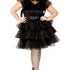 LEG AVENUE Plus Size Raving Rebel Costume -ThreeWishes Store LA87198X black front