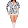 MUSIC LEGS Plus Size Doggy Dalmation Costume -ThreeWishes Store ML71121Q as shown front