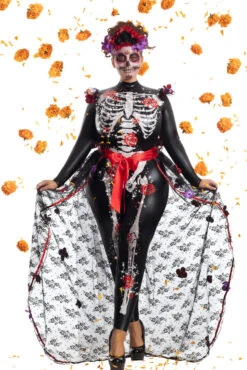 Plus Size Rosas Day Of The Dead Costume -ThreeWishes Store PK2053XL Editorial 30368