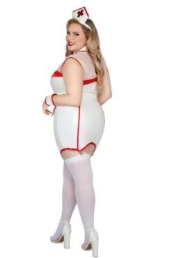 Plus Size Not So Classic Nurse Costume -ThreeWishes Store SAS2321X as shown back 2