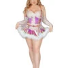 Plus Size Rave Angel Costume -ThreeWishes Store SAS2348X as shown front 1