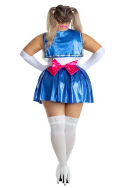 Plus Size Anime School Girl Costume -ThreeWishes Store SAS9018X as shown back 1