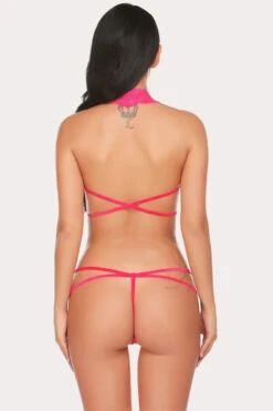 Strappy Lace String Teddy -ThreeWishes Store SI Q LH096 back front 2