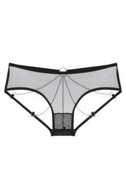 Chain Back Open Panty -ThreeWishes Store SI Q NP30 black front 1