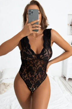 Plus Size Cap Sleeve Lace Teddy