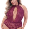Plus Size Sweet Surrender Bra Set 2 Plus Size Sweet Surrender Bra Set -ThreeWishes Store STM11181XP WINE F 80252