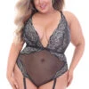 Plus Size Passion Teddy -ThreeWishes Store STM11190X BLACK F 31793