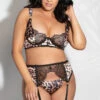 Plus Size Leading Lady Satin Leopard Bra Set -ThreeWishes Store STM11259X LEO F 47830