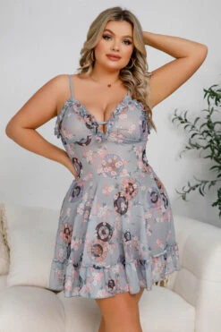 Plus Size Spring Day Chemise -ThreeWishes Store WF5 91240 as shown front 2