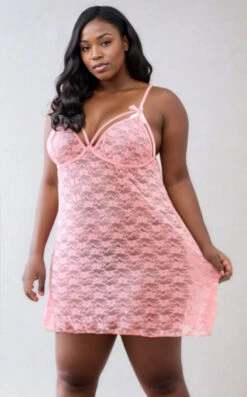 Plus Size Perfectly Pink Babydoll -ThreeWishes Store a5k4 WnNwMMvP6sZ