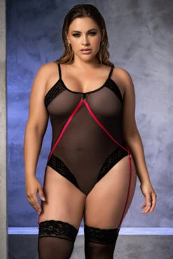 Plus Size Push The Limits Garter Teddy