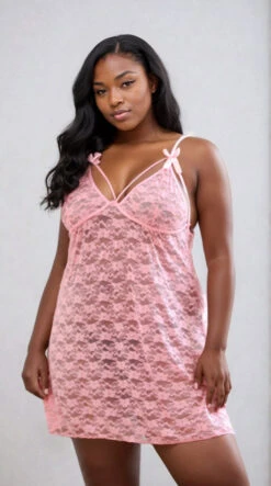 Plus Size Perfectly Pink Babydoll -ThreeWishes Store lKDvduzMLiP0ir4e