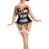 Dreamgirl Plus Size Dark Harlequin Costume -ThreeWishes Store party king plus dark harlequin costumes partyking 878786
