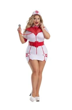 Dreamgirl Plus Zip Up Nurse Halloween Costume