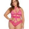 Dreamgirl Plus Size Hot Pink Harness Teddy